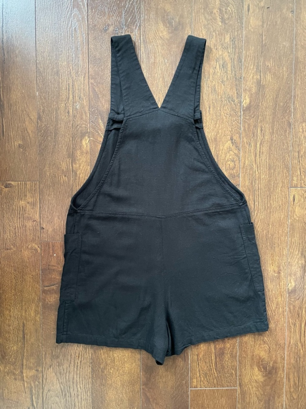 Twik Simons Linen Blend Romper With Pockets. Medium. Black - Picture 3 of 5